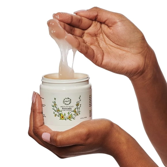 NaturAll Crema rizadora para cabello rizado Aguacate Natillas rizadoras de fijación media para cabello natural 8 oz