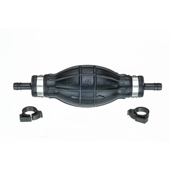 Quicksilver 8M0052975 Primer Bulb w/ 2 Hose Clamps for 1/4" (6.35mm) Fuel Lines
