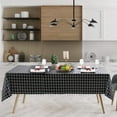 thumbnail image 2 of Checkered PVC Rectangle Table Cloth - 100% Waterproof, Oil-Proof and Stain Resistant Wipeable Vinyl for Dinning Room, Restaurant and Parties, Black, 54 x 80 inch, 2 of 7