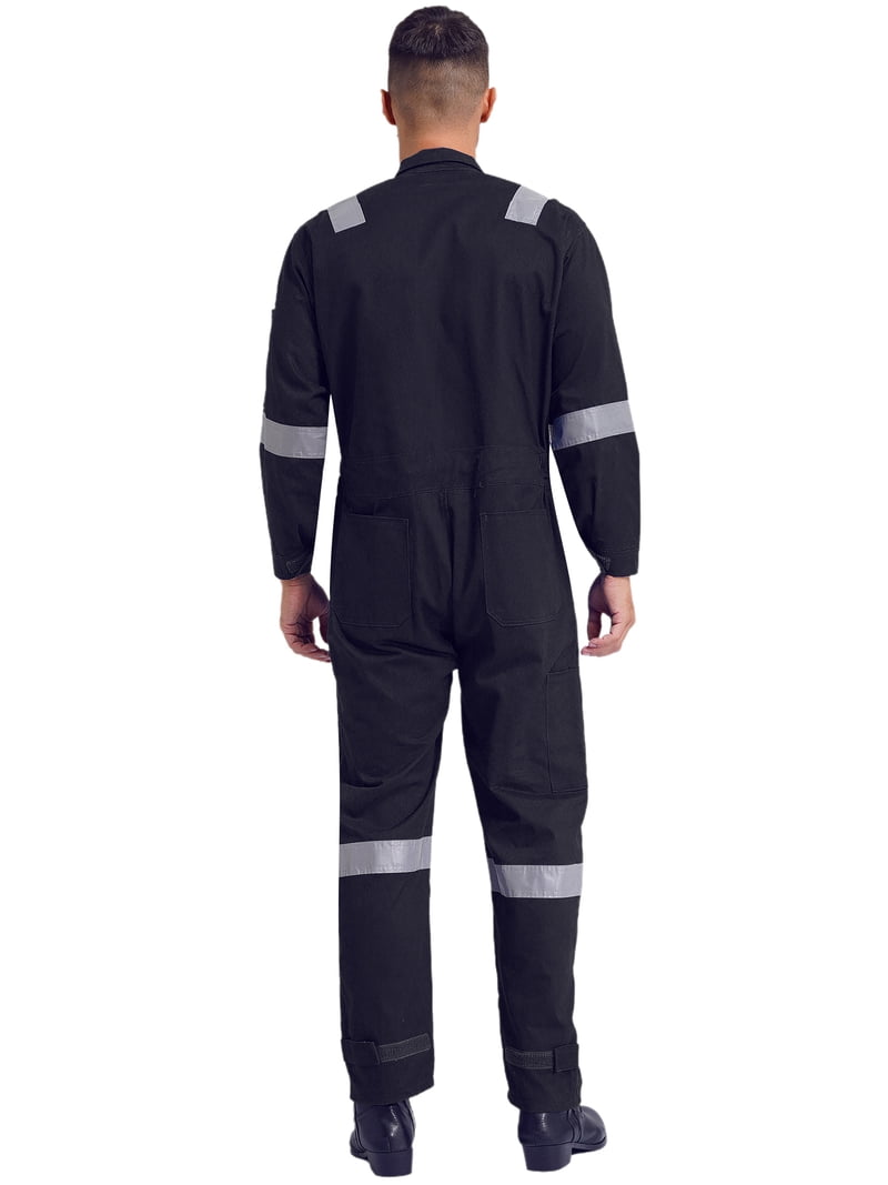 inhzoy Men's Long Sleeve Work Coveralls Jumpsuits Mechanic Uniform