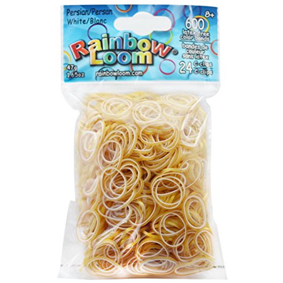 Rainbow Loom Élastiques Persans Blancs avec 24 Clips en C (600 Unités)