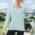thumbnail image 6 of Vivianyo HD Women's Mesh UPF 50+ Sun Protection Jacket, Collared Long Sleeve Side Pocket Lightweight Outdoor Outerwear for Women Running, Women's Mint Green, Sizes S-3XL, 6 of 7