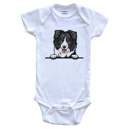 Border Collie Dog Breed Cute Baby Bodysuit v2, 0-3 months white