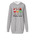 thumbnail image 1 of WEAIXIMIUNG Sweat-Shirt pour Femmes Veste Longue Décontractée Col Rond Poche Imprimé Flocon de Neige de Noël, 1 of 3