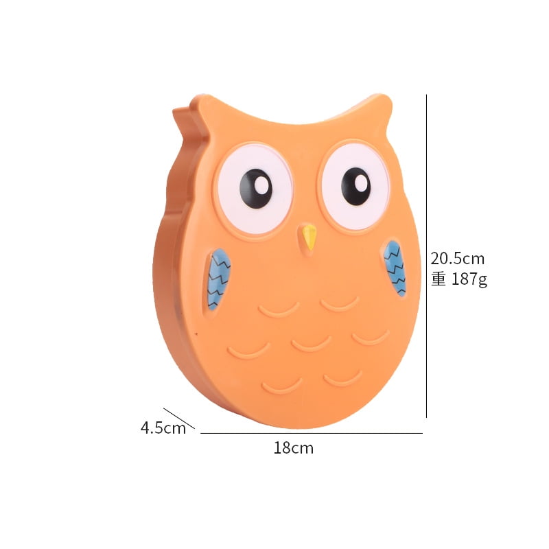 Cute Cartoon Lunch Box, Plastic 3 Compartments Food Container, Cartoon Owl Bento Box, Food Safe Microwave Storage Container
