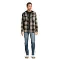 No Boundaries Men’s & Big Men’s Zip Hooded Flannel Shirt, Sizes XS5XL
