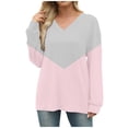 thumbnail image 7 of Sexlip Women’s Long Sleeve V-Neck Casual Pullover Soft Comfortable Lightweight Breathable Fashion Top for Daily Wear Casual Activities Holidays Travel Sports Pink S, 7 of 7