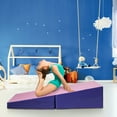 thumbnail image 3 of Patiojoy Incline Gymnastics Mat Wedge Shape Foldable Fitness Mat for Tumbling & Practice Pink, 3 of 9