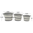 thumbnail image 3 of DecMode 14", 12", 10"H Gray Cotton Handmade Striped Storage Basket with Handles, 3-Pieces, 3 of 8
