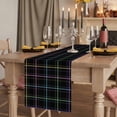 thumbnail image 2 of Table Runners 72 Inches Long Dress Scarves, Black Geometric Farmhouse Kitchen/Dining Table Runner, Coffee Tablerunners, Vintage Grid Plaid Colorful Lines 14x72 Inch, 2 of 9