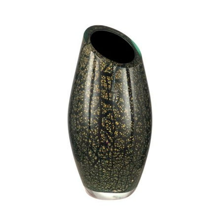 Dale Tiffany AV12043 Angled Vase with Hand Blown Art Glass