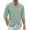 Green, variant on Mens Linen Dress Shirts Long Sleeve Band Collar Shirt Casual Summer Solid Tops