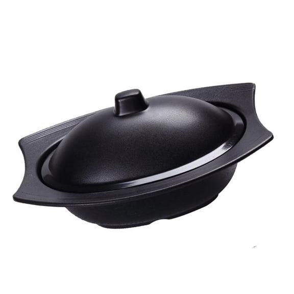 MEIBUTYUP Meibutyup Black Soup Bowl with Cover for Kitchen Tableware 1Pc