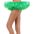 thumbnail image 2 of Adult's LED Light Up 5 Layered Tulle Tutu Mini Skirt, Green, 2 of 2