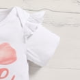 thumbnail image 5 of ZEHJUHAN Baby Girl's Birthday Tutu Set: Letter Print Short Sleeve Romper + Fluffy Skirt + Headband + Leggings, 4-Piece Outfit Pink3，9-12M, 5 of 11