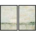 thumbnail image 2 of IDEA4WALL Framed Canvas Print Wall Art Set of 2 Watercolor Pastel Green Tan Landscape Abstract Modern Art Multicolor Contemporary Artwork for Bedroom, Office - 24"x36"x2 Panels Black, 2 of 5