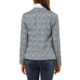 thumbnail image 4 of Allegra K Women's Plaid Double Breasted Notched Lapel Blazer Jackets, 4 of 8