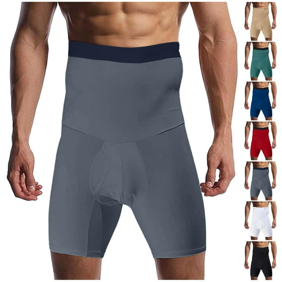 purcolt Mens Shapewear Tummy Control Underwear High Waist Compression Shorts Slimming Body Shaper Leg Boxer Briefs