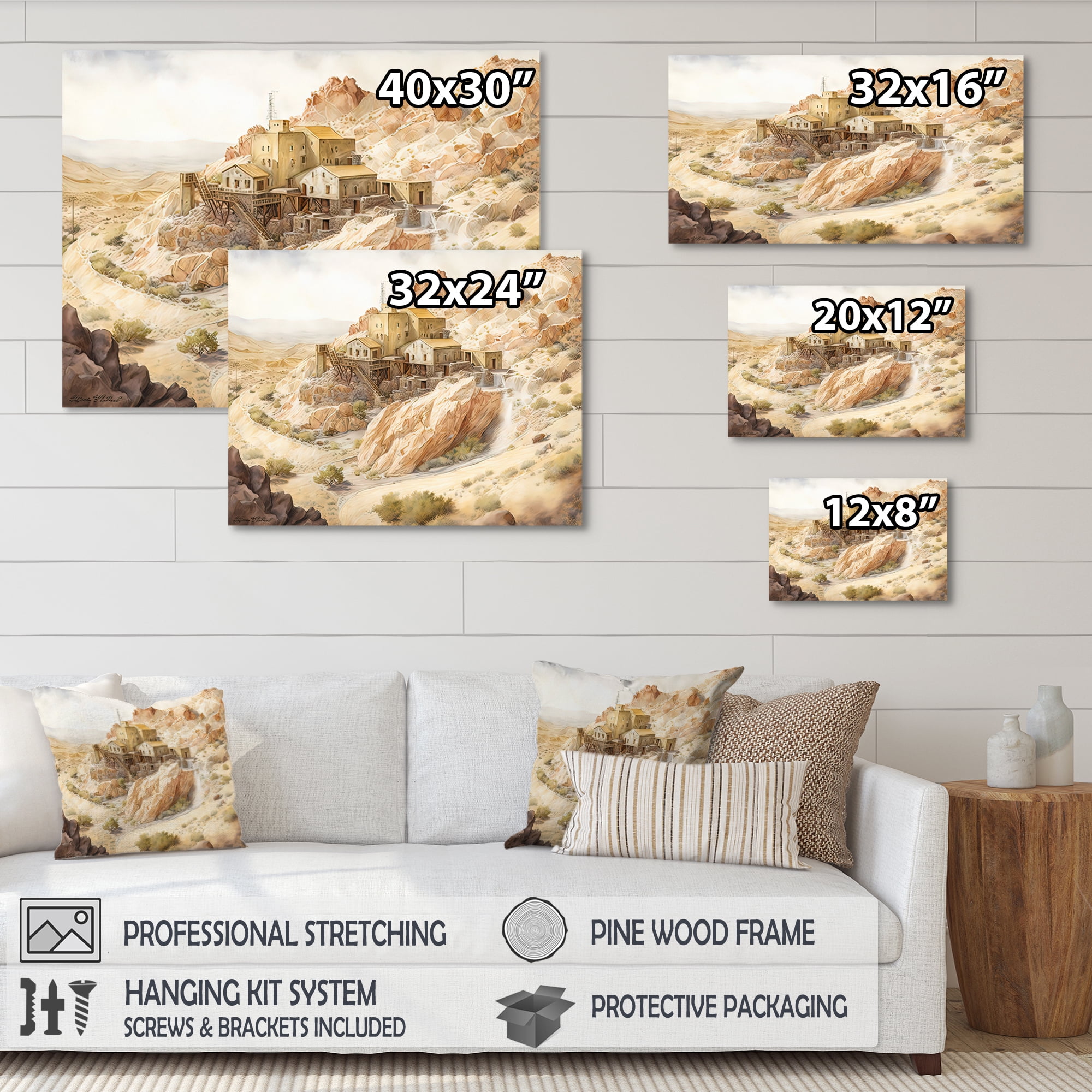 Designart Wild West Mine In Arizona IV Canvas Wall Art