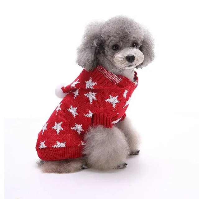 Dog Knitted Sweater Puppy Sweater Warm Soft Pet Holiday Clothes for Small Medium Cats and Dogs ShopWise Round