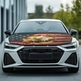 thumbnail image 2 of Uorisanigo Car Hood Cover Hood Cover Stretchable Polyester Universal Fit Car Bonnet All-Season Protection Fit for Cars Trucks SUVs (Fire Eagle American Flag), 2 of 7
