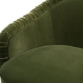 thumbnail image 3 of Jennifer Taylor Home Serena 31.5" Ruched Barrel Back Accent Arm Chair with Bullion Fringe, Olive Green Performance Velvet, 3 of 11