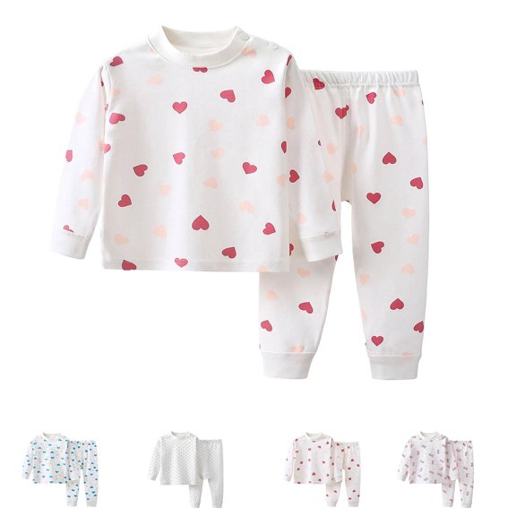 Swuxness Toddler Loungewear 2 Piece Suits Casual Crew Neck Long Sleeve Tops Long Pants Outfits