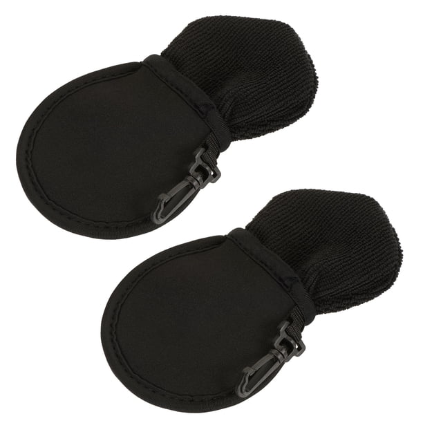 Golf Pelota Limpiador Portátil Bolsa Bolsillo Arandela Bolsa con Clips, Negro Paquete de 2