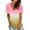 Pink, variant on Okbop Red Tops for Women Sexy, Fashion Gradient Printed V-Neck Short Sleeve Loose T-Shirt Pink Blouses for Women Blue Shirt