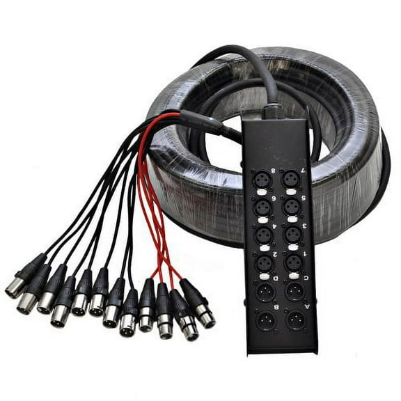 Seismic Audio SACB-8x4x100 8 Channel Snake Cable , Low Profile Circuit Board 8 Channel XLR Snake Cable - 100-Feet