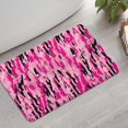 thumbnail image 2 of Pink Black Camo Tiger Stripes Pattern Bathroom Rugs Mat,Non Slip Microfiber Bathroom Rug,Rubber Backing,Soft Bathroom Mats for Bathroom Floor,Tub and Shower,17x27in(43x68cm), 2 of 5