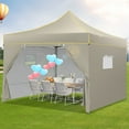 thumbnail image 5 of HOTEEL 10x10 Pop up Canopy Tent,Outdoor Tent with Mesh Window,Instant Tents for Party,Camping,Commercial,Waterproof Gazebo with 4 Removable Sidewalls,Khaki, 5 of 11