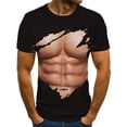 thumbnail image 1 of T-shirt Imprimé 3D Hip Hop d'Été pour Hommes Musculation Simulation Tatouage Muscle Manches Courtes Col Rond Grande Taille Tendance, 1 of 5