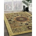 thumbnail image 2 of Ahgly Company Indoor Round Abstract Saddle Brown Abstract Area Rugs, 3' Round, 2 of 6