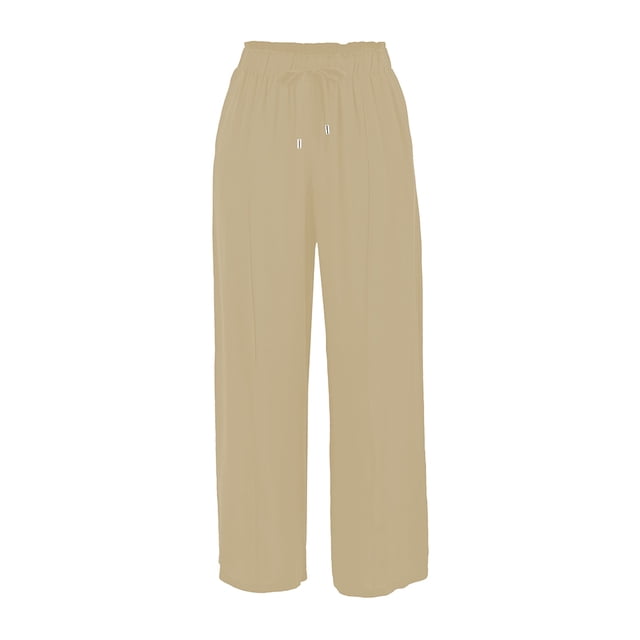 Pantalón George para Dama, Ancho con Pretina Paper Bag Beige T G