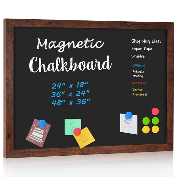4 THOUGHT Chalk Board 24" x 36", Magnetic Large Chalkboard for Wall Rustic Blackboard Hanging Chalkboards Sign Menu Board for Kitchen Decor Office Ho