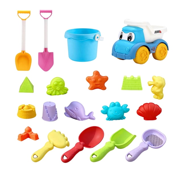 Beach Toy Set For Kids Outdoor Summer Play With Sand Shovels Rakes And Watering Can
