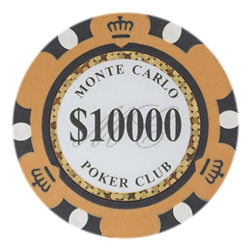 Monte Carlo Premium 14g Poker Chips, 10,000 Clay Composite, 50pack