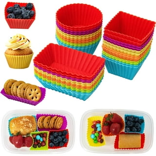 Square Silicone Lunch Box Dividers 6pcs - Bento Box Divider 2x2x1.5 -  Silicone Cupcake Baking Cups - Bento Box Accessories Meal Prep Containers