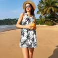 thumbnail image 3 of Pofeuu Hawaii Palms Print Women's Sleeveless Dress, Loose Fit Summer Dress, Casual Tank Dress for Women, 3 of 7