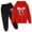 AT1-Red, variant on Tfken outfits sets for child girls 2Pc Long Sleeve Bow Print Sweatshirt Pant fall Black clothing set Size 3-4 Years