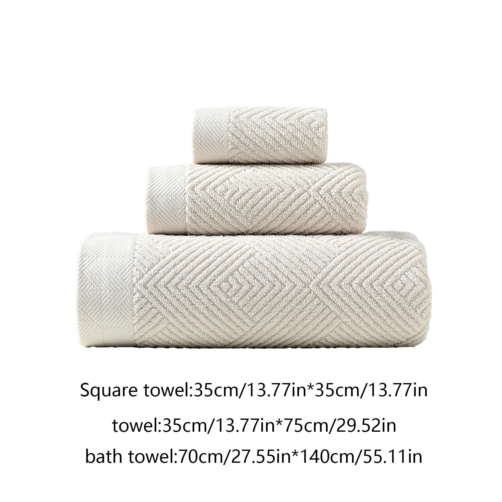 Qocolhg Ultra Soft 3 Pcs Cotton Bath Towel Sets on Clearance, Contains 1 Bath Towels 28x55 inch, 1 Hand Towels 13x27 inch & 1 Wash Coths 13x13 inch, Compact & Lightweight for Bathroom, White