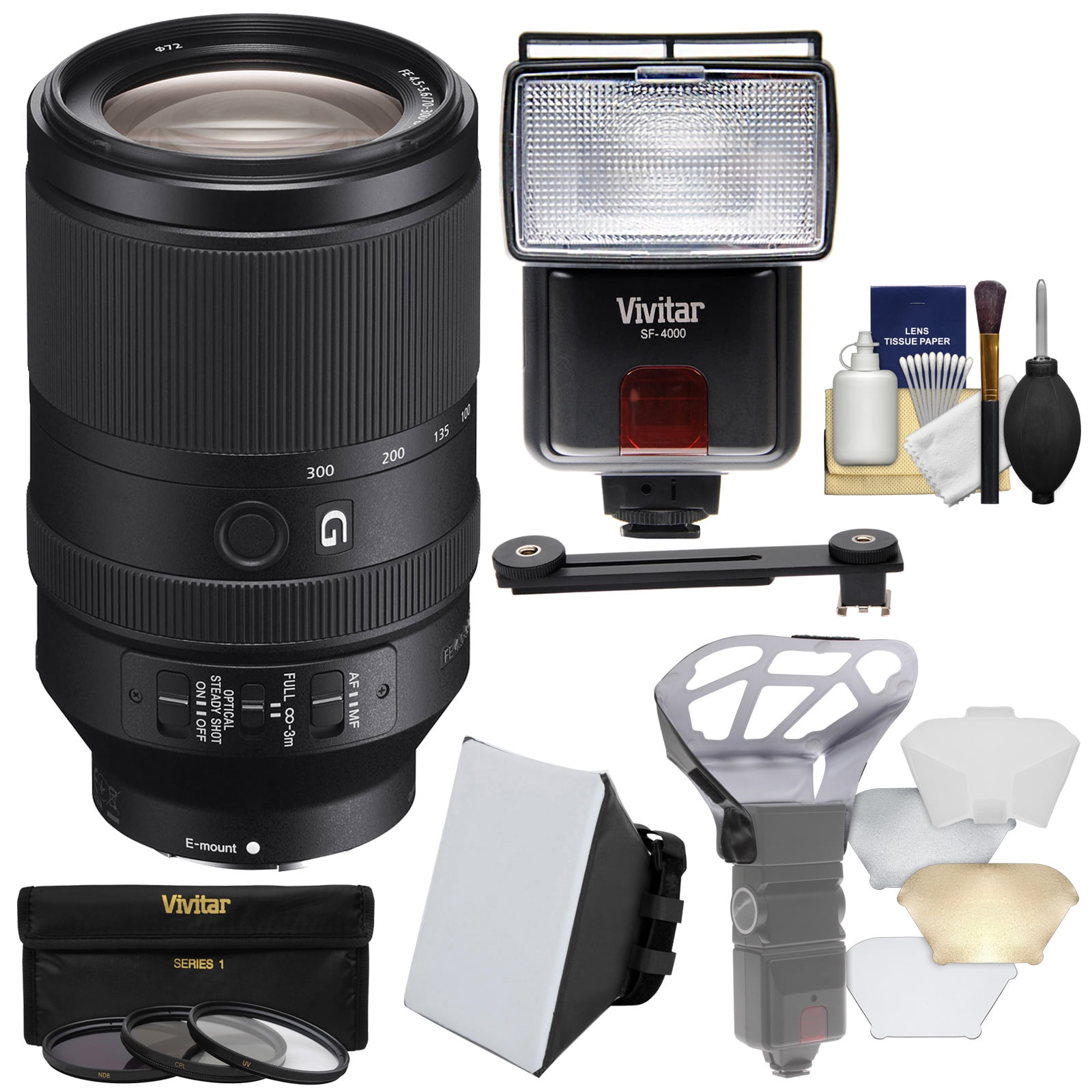 Sony Alpha E Mount Fe 70 300mm F 4 5 5 6 G Oss Zoom Lens With 3 Uv Cpl Nd8 Filters Flash Diffusers Soft Box Kit Walmart Com Walmart Com Sony Alpha E Mount Fe 70 300mm F 4 5 5 6 G Oss Zoom Lens With 3 Uv Cpl Nd8 Filters Flash Diffusers Soft Box Kit Walmart Com Walmart Com