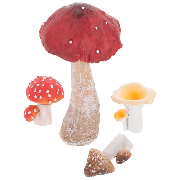 OUNONA  4 Pcs Solar Mushroom Lights Decor Outdoor Simulated Mushrooms