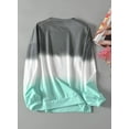 thumbnail image 5 of Women Long Sleeve Sweatshirt Colorblock Tie Dye Printed Pullover Tops, 5 of 6