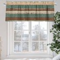 thumbnail image 5 of Retro Valances for Windows, 60 x 18in, Brown Green Striped Antique Wood Background Rod Pocket Kitchen Valance Curtain Light Filtering Window Treatments for Living Room Bedroom, 1 Panel, 5 of 7