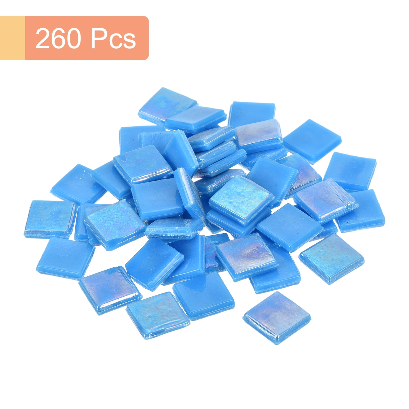 Uxcell 260Pcs Mosaic Tiles, Micro Glass Tiny Mini Mosaic Tile DIY Hobbies Handmade Crystal Free Stone Bright Blue