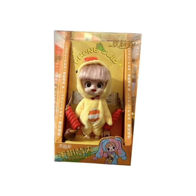 Lindo saco de dormir para muñecas, mochila moderna para niños, cómodo regalo de cumpleaños para niñas. Patito amarillo