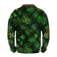 thumbnail image 5 of Men's St Patrick's Day Half Zip Sweatshirt Long Sleeve Clover Graphic Pullover, 5 of 5