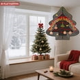 thumbnail image 4 of Stylish Metal Hanging Christmas Tree Wind Spinner - Concentric White Lines Festive Ornaments Bells & Ribbons for Garden Decor, 4 of 7